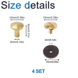 INCREWAY Leather Suspender Lock Kit, 4 Set Leather Suspenders Accessories for Occidental Leather Tool Bag Tool Vest Suspender Lock Set