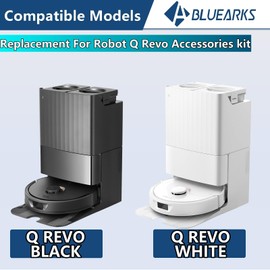 Bluearks 19Pcs Replacement Parts for Roborock Q Revo【Not for Qrevo S/Pro/Plus】Q Revo Vacuum Cleaner Accessories Kit,1 Main Brush 4 Mop Pads 4 Side Brush 4 Hepa Filters 6 Vacuum Bags