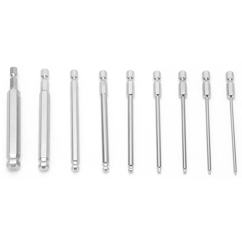 9pcs Hex Screwdriver Bit Set Rustproof S2 Steel Magnetic Ball