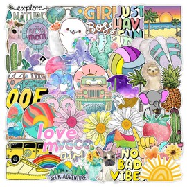 FOCRI Pack of 50 Cute Stickers for Teenage Girls, Children, VSCO Aesthetic Kawaii Sticker Packs, Vinyl Waterproof Funny Stickers