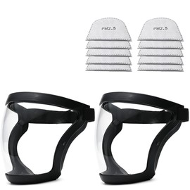 TRIrunpdl 2 Pack Clear Full Safety Face Shield for Adults Women Men, Adjustable & Reusable Super Protective Face Shields with Super Lightweight, High-Definition, Anti-Fog