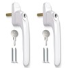 Bwintech 2 Pcs in-Line White UPVC Aluminium Window Handle, 43mm