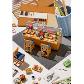 Re-Ment Sushi Restaurant Blind Box - Includes 1 of 8 Collectible Mini Figurines - Fun and Versatile Decoration