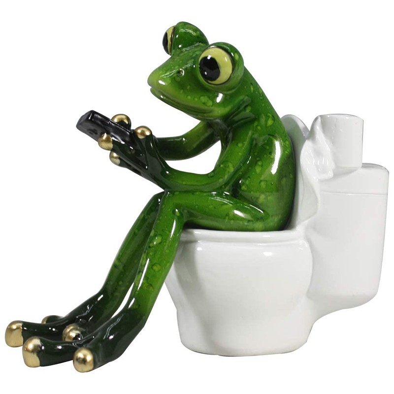Comfy Hour 5" Resin Frog Figurine – Novelty Funny Sitting