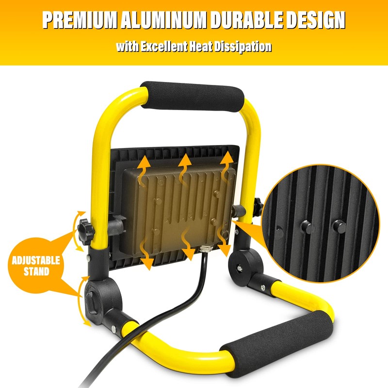 AUXTINGS LED Construction Spotlight, 30 W 3000 lm Work Light,