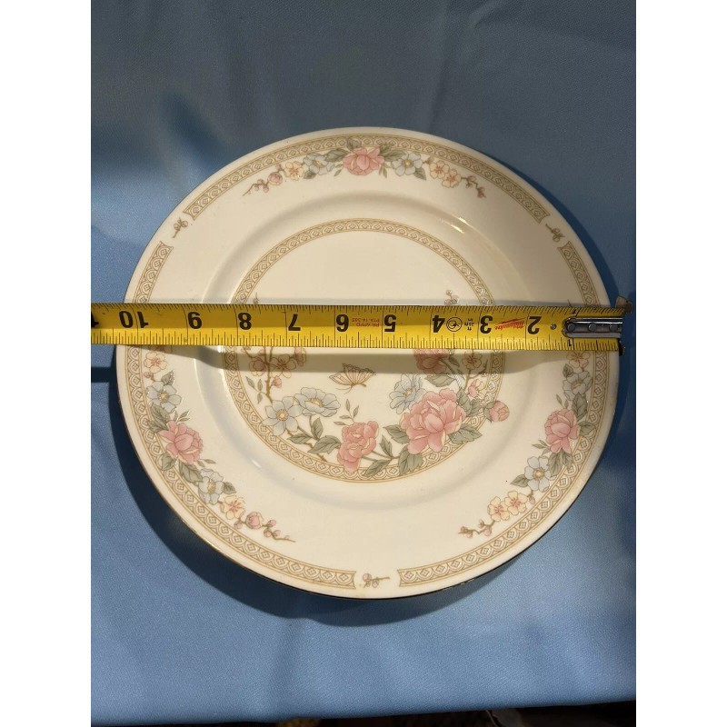 Fairfield Symphony Dinner Plate Pink Flowers Gold Trim 10 1/2"