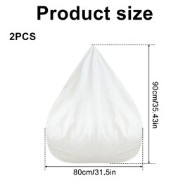 Inner Cover for Bean Bag, Bean Bag Cover Without Filling, Cover for Seat Lazy Sofa, Bean Bag Handkerchiefs, Replacement Cover for Bean Bag Insert, Bean Bag Cover, Fabric Sofa (2 Pieces, 80 x 90 cm)