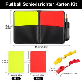 VEPEPE Pack of 22 Referee Cards Set, Football Referee with Whistle & Football Scorebooks, PVC Red Card, Yellow Card, Schiri Set for Football Games, School Sports