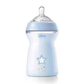 CHICCO, Biberón Natural Feeling, Color Azul, 330 ml
