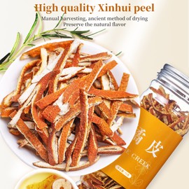 Hee Creek Dried Tangerine Peel 4.94oz/140g Dried Orange Peel,Dried Tangerine Peel Strip,Orange peel strips,Chen Pi Si,陈皮丝 橘皮茶 新会陈皮