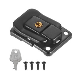 PATIKIL Suitcase Lock Hasp 1.6" x 1.10",1Pcs Iron Toggle Catch Lock with Keys/Screws Latch Clasp for Jewelry Box Wooden Case Toolbox, Black
