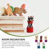 NUOBESTY Wooden Push Puppets Dancing Rocking Finger Puppets Mini Figurines