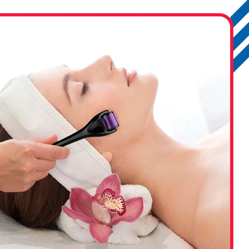 Rodillo Facial Con Micro Agujas Derma Roller Barba Cabello