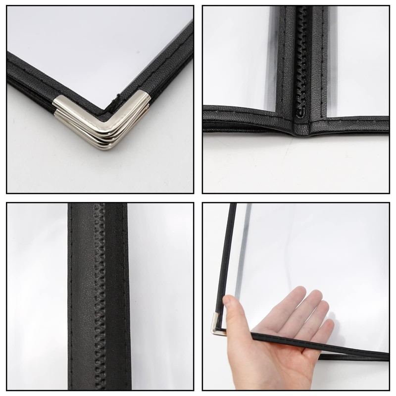 Hoypeyfiy 2 Pack A4 Menu Covers, 6 Page 12 View
