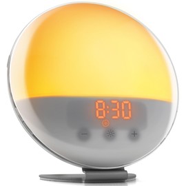 Top Life Light Alarm Clock - Daylight Alarm Clock for Awakening in the Light - Luminous Awakening with a Black Night and White Noise Mode - Sunlight Simulation, Twilight Simulator