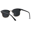ANDWOOD Polarized Sunglasses for Men Women UV Protection Semi Rimless