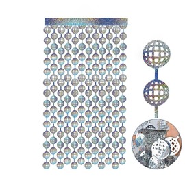 HQKJGSYX 1.2m Happy Birthday Banner Disco Banner Silvery Foil Curtain for Last Disco Bachelorette Party Decorations Disco Ball Backdrop Curtain for Baby Shower Birthday Party Decor