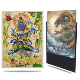 Sanseking Trading Card Sleeves, 64pcs Four Demons Printed Plastic TCG Card Sleeve, Exact Fit Soft Baseball Card, Football Card, Sports Cards, Game Cards (Blue)