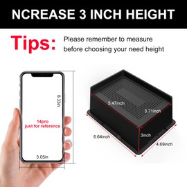 MYMULIKE Bed Risers 3 Inch Heavy Duty, Oversized Furnitures Risers 3 inch Support 6000 lbs, Bed Table Rising Blocks, Fits for Couch, Sofa, Chair, Furniture Lifts (Black 4 Pack, 3 inch)