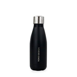 YOKO DESIGN 1336 Double-Walled Thermos Flask, Stainless Steel, Black, 19.8 x 6 x 6 cm, stainless steel, black, 19,8x6x6 cm