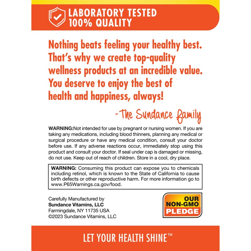 Sundance High Potency Vitamin A Softgels | 3000mcg | 100