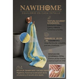 Esponja de Baño tipo Africana Exfoliante Corporal 65 cm, Zacate de Baño y Estropajo de Nylon de Secado Rápido y Limpieza Profunda para el Cuerpo, para Bañarse. (African Net Sponge)