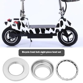 SING F LTD 2 Sets Bicycle Headset Combo Scooter Front Fork Bowl Set for British Fork Scooters Compatible with Dolphin Scooters Silver