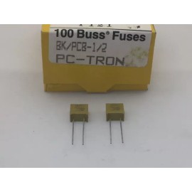 Bussmann (5 pcs) PCB-1/2 Bussmann, 500mA 250vac, Radial PC-Tron Fuse, Fast Acting