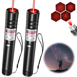 [2 Packs] Rechargeable Red Beam Flashlight Long Distance Range for TV/LED/LCD Screens Tactical Flashlights Presentation Office/Outdoors/Astronomic/Construction [001]