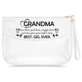 Mothers Day Gifts for Grandmother Makeup Bag Best Grandma Ever New Glamma Gifts Cosmetic Bag with Zipper Thank You Present for Women Grandma Nana Mimi Gigi Christmas Birthday Present