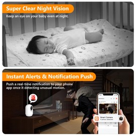 BRYTEGAZE 2K Pet Camera Indoor with Phone App, Security Indoor Camera with AI Motion Detection, Pan/Tilt, Night Vision & Two-Way Audio Cameras for Home