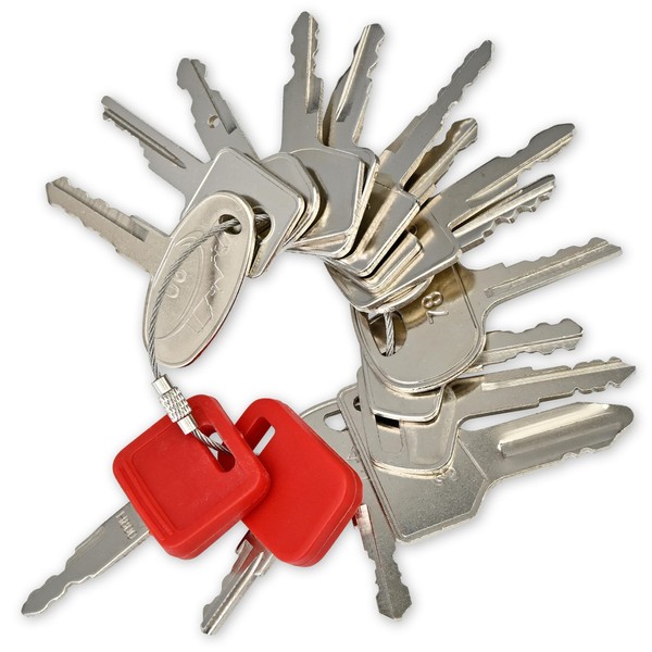 Multipick Construction Machine Key Set – [16 Keys] Universal Excavator Key & Construction Machine Key – Variable Excavator Key Set – Forklift Key – Excavator Key Set