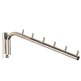 Da Jia Stainless Steel 12.6inch Wall-Mounted Brushed Rotating Clothes Hanger Drying Rack with Swing Arm Holder for Home Closet Storage(A 6 Hooks)