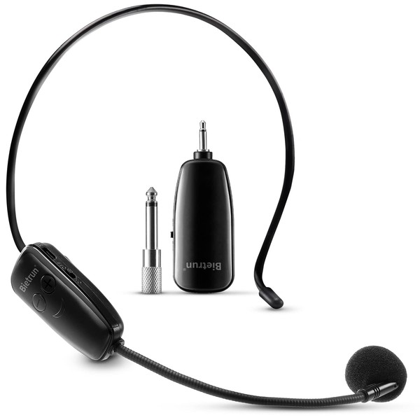 Bietrun Wireless Microphone Headset, UHF Wireless Headset Mic System, 160ft