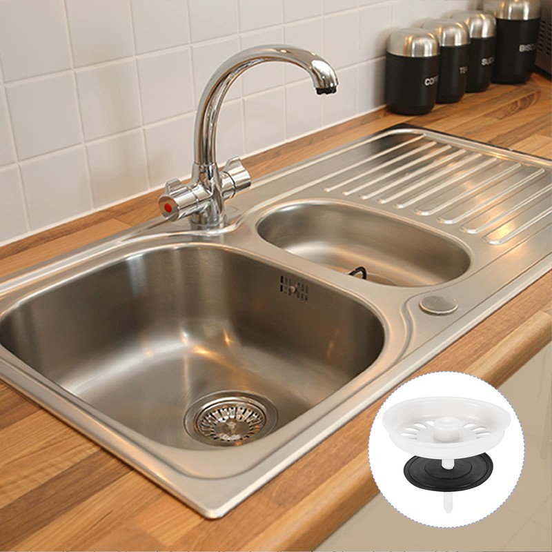 METALLIXITY Kitchen Sink Strainer (3.1" x 2.4"), Plastic Sink Stopper