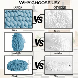 CulinaJoy 2Pcs Ultra-Soft Fuzzy Ball Hand Towels Decorative Bathroom Towels with Hanging Loops Cute Ultra-Absorbent & Quick-Dry Chenille Kitchen Towels Set(Blue & Green)