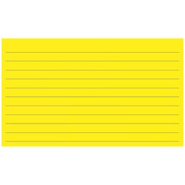 Colonial Cards: 150 Color Cardstock 3" x 5" Index Cards, Yellow, Lined Landscape Format
