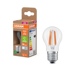 Osram Classic Mini Ball LED Lamp with Decorative LED Filament Energy Class A E27 1.2W 255LM 4000K Cool White No Warm Up Instant 100% Light