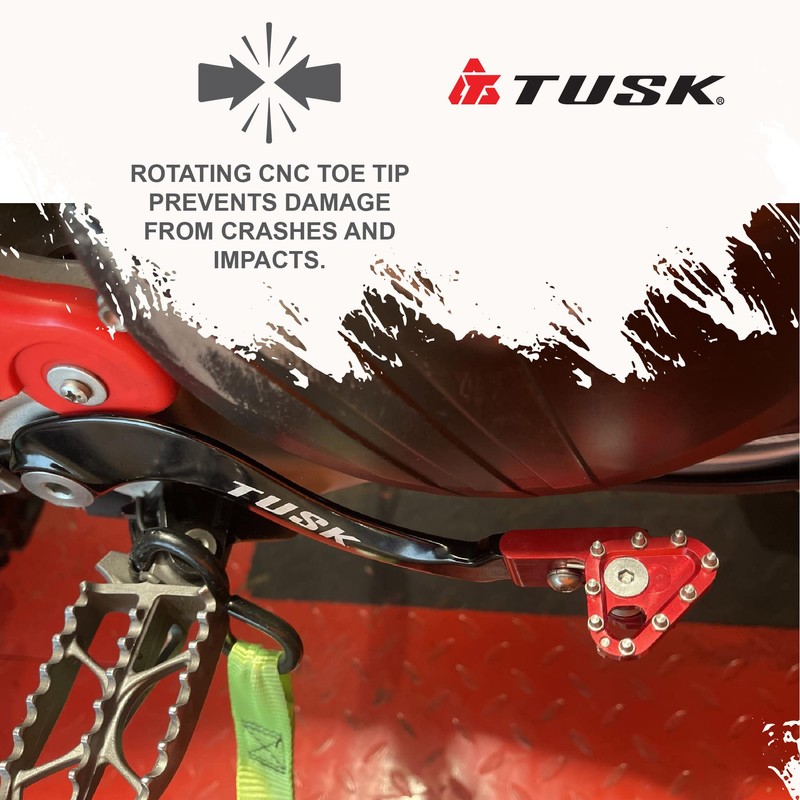 Tusk Aluminum Brake Pedal Red Tip
