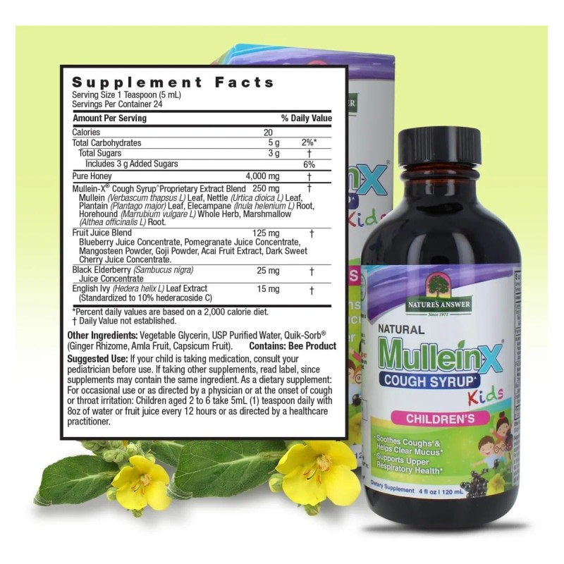 Nature's Answer Mullein X Kids Jarabe Para La Tos 120ml