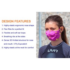 UYN Community Face Mask/Face Covering : Washable & Reusable : Yellow : Size M : Adult - Women
