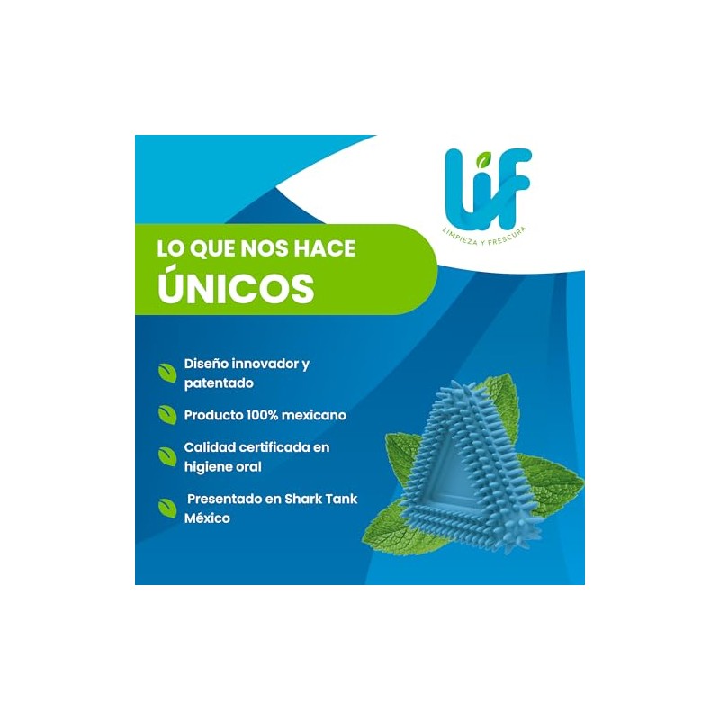LIF - Cepillo Bucal Masticable Sabor Menta (30 INDIVIDUALES, MENTA)