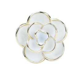 YYBONNIE Elegant Crystal Blooming Rose Flower Brooch Lapel Pin Breastpin for Women Birdal Cardigan Hat Scarf Suit Sweater Floral Pins (35mm White Rose)