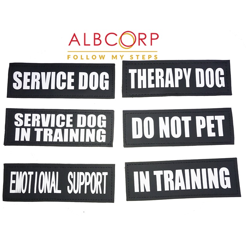 ALBCORP Reflective Service Dog Patch with Hook Backing for Service