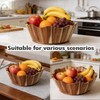 Wooden Fruit Bowl, Large Kitchen Counter Fruit Basket Storage