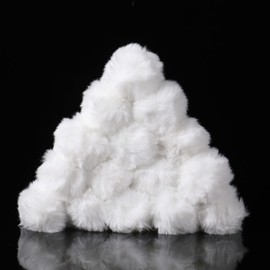 Miupoo Faux Fur Pompom, Fake Fur Pom Pom DIY with Elastic Band for Knitted Hat, Scarves, Bag, Keychain Accessories, Winter Fur Pompom, Pack of 20, White, 3 Inches (8 cm)