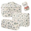 SUNJULY Set of 3 Women's Cosmetic Bag, Toiletry Bag, Hanging Toiletry Bag with Floral Pattern, Portable Cosmetic Bag, Large Makeup Bag, Wash Bag for Girls, Women, Everyday and Travel, as shown