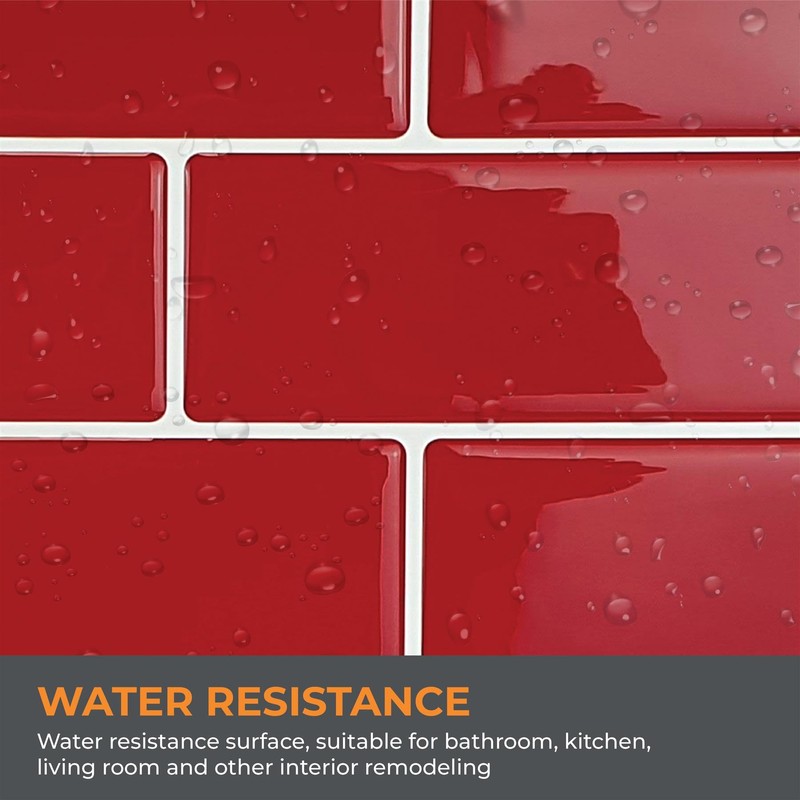 WALPLUS 3D Tile Stickers Peel and Stick Backsplash Splashback Decals