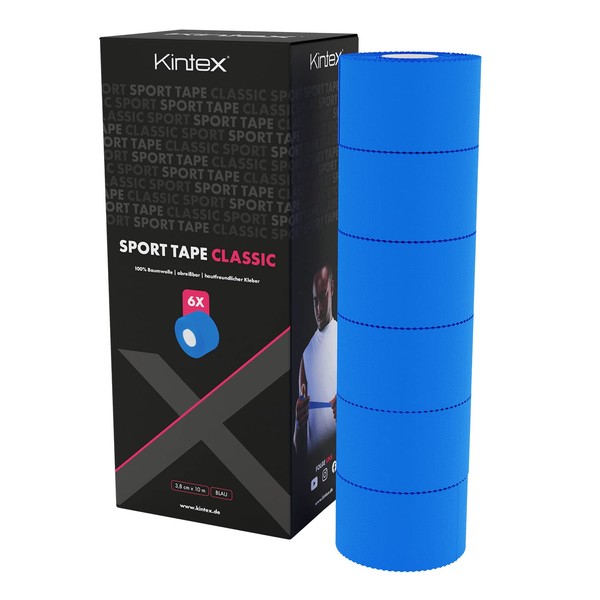 Kintex 0 Kintex Sports Tape Box of 6 3 8 cm x 10 m Blue EU
