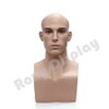 (MZ-H2 X Two pcs) ROXYDISPLAY™ Two Male Mannequin Heads. Color:Fleshtone.